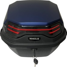 Büyük Pazar Store Wheelıe XT08-BL 32 Litre Motosiklet Arka Çanta Mavi Mat Su Geçirmez Abs Top Çift Kilitleme Üniversal