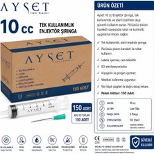Ayset 10CC 3 Parça Yeşil Uçlu Enjektör (150 Adet)