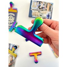 Kağıt Gemi Dükkan Metal Aurora Renkli Çok Fonksiyonlu Fotoğraf Klipsi/fotoğraf Mandalı/ataş/kitap Ayracı
