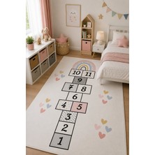 Norella Home Kalpli Seksek Oyun Halısı Kaymaz Taban Yıkanabilir Çocuk Odası Halısı