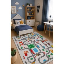 Norella Home Şehir Yolları Oyun Halısı Kaymaz Taban Yıkanabilir Çocuk Odası Halısı