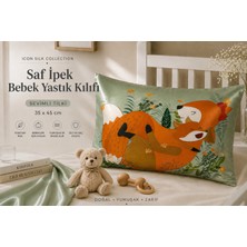 ICON SILK %100 Saf Ipek Bebek Yastık Kılıfı (Sevimli Tilki)