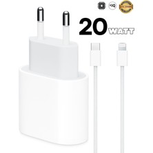 Surtech iPhone Tüm Serilerle Uyumlu 20W Pd Type-C Hızlı Şarj Aleti ve Lightning Kablo Seti 11-12-13 Pro Max