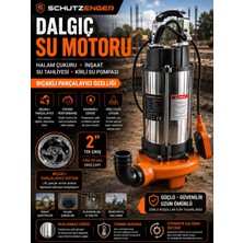 SCHUTZENGER Alman Bıçak Sistemli 5 Hp Foseptik Dalgıç Pompa Kirli Su Pompa Şamandıralı 750F Kuyu Boşaltma Motoru