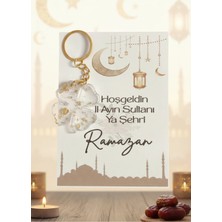 Hoşgeldin Ramazan 20 Adet Epoksi Kartlı Yonca Anahtarlık,ramazan Hediyeliği,gold Parçacıklı