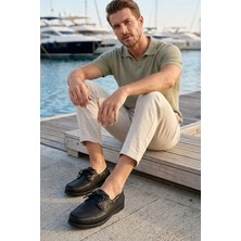 Ayakkabı Fuarı Elit SLDEX01C Erkek Hakiki Deri Casual Ayakkabı Siyah