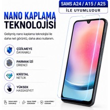 Powerfox Samsung A15/A24/A25 Uyumlu Cam Karışımlı Nano Cam Ekran Koruyucu | 9h+ Çizilme Direnci | Yüksek Dokunmatik Hassasiyet