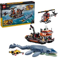 LEGO Jurassic World Mosasaurus Dinozor Tekne Saldırısı 77983- 7 Yaş ve Üzeri Çocuklar için Yaratıcı Oyuncak Yapım Seti (703 Parça)