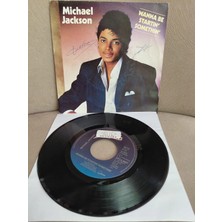 Plakperest Mıchael Jackson -  Wanna Be Startin’ Somethin’ - 1983  Hollanda Basım  45LIK Plak-Dönem Plak
