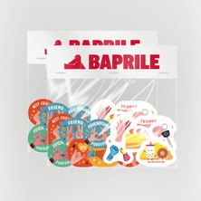 Baprile Arkadaşlık Temalı İkili Set 34 Parça Paylaşımlı Sticker Paketi Suya Dayanıklı Ajanda Laptop Termos Telefon Etiket Seti