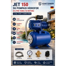 SCHUTZENGER JET150 Hirafor Su Pompası 1.5 Hp Otomatik Çalışma 5 Daire 50 Lt Tank Setli Su Pompası Demonte Bakır