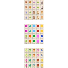 Özbience Ahşap Zeka Kartları Seti, Eşleştirme ve Hafıza Geliştirici Puzzle