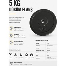 Voit 2,5 kg Döküm Flanş Ağırlık Plakası – Halter ve Fitness Ekipmanları Için Dayanıklı Disk