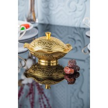 Özbience Şık Oval Büyük Metal Şekerlik Kapaklı, Zarif ve Kullanışlı Tasarım