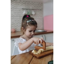 Özbience Çocuklar Için Güvenli Ahşap Bıçak ve Kesme Tahtası Seti, Montessori Öğrenme Seti
