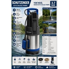 SCHUTZENGER 820HF Flatörlü Keson Kuyu Dalgıç Pompa 2 Hq Otomatik Kuma Dayanıklı 38 mt Dik Su Atar 20 mt Ipli Su Motoru Bakır Motor