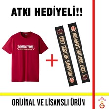 Galatasaray Lisanslı 2026 Şampiyonluk Dominasyon Kırmızı T-Shirt ve 26 Şampiyonluk Atkı