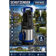 SCHUTZENGER 840HV Su Motoru 3.5 Hq Dalgıç Pompa Hidromatlı Keson Kuyu Hidrofor Otomatik 50MT Dik Atar 20MT Ip Hediyeki 4 Bar