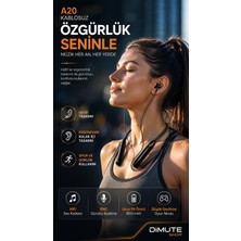 Dimute Shop A20 Bluetooth Boyun Askılı Kablosuz Kulaklık Enc Gürültü Engelleme Hifi Ses Type-C Şarjlı