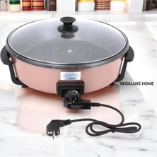 Woodhub Elektrikli Tencere Pizzamatik Rose 40 Cm, 5 Kademe Isı Ayarlı
