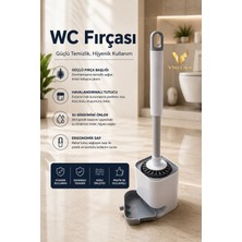 Visluna Hijyenik Silikon Tuvalet Klozet Temizleme Fırçası Şık Tasarım Koku Önleyici Hızlı Kuruyan Hazneli Wc Fırçası Banyo Temizlik Aparatı