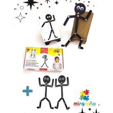 Özbience Eğlenceli Ahşap Çöp Adam ve 2 Tekli Montessori Oyuncak Seti
