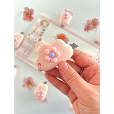 Kağıt Gemi Dükkan Pembe Çiçek Desenli Mini Maket Bıçağı/sanat Bıçağı/bullet Journal/scrapbook/falçata