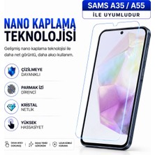 Powerfox Samsung A35/A55 Uyumlu Cam Karışımlı Nano Cam Ekran Koruyucu | 9h+ Çizilme Direnci | Yüksek Dokunmatik Hassasiyet