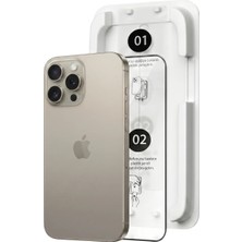 Fulltech Magicbox iPhone 15 Pro Max Premium Tempered Glass Aparatlı Ekran Koruyucu - Clear