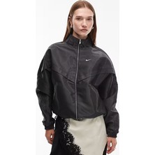 Nike Sportswear Windrunner Womens Shine Oversized Jacket Bol Kesim Kadın Günlük Ceket Siyah