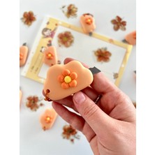 Kağıt Gemi Dükkan Turuncu Çiçek Desenli Mini Maket Bıçağı/sanat Bıçağı/bullet Journal/scrapbook/falçata