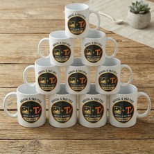 Dmn Cup Shop Kişiye Özel Fotoğraf ve Yazı Baskılı 10'lu Kupa Bardak Seti - Düz Beyaz