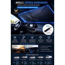 Visluna Oto Güneşlik Şemsiye Katlanabilir Ön Cam Güneş Koruyucu Uv Engelleyici Isı Yalıtımlı Araba Güneşliği 140X75'CM