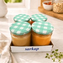 Sarkap Home 4'lü 210 cc  Mat Ekose Yeşil Kavanoz Seti