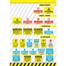 Starline Pvc 0,50 mm  Dikkat Iş Sağlığı ve Iş Güvenliği Iç Yönetmeliğine ve Yangın Talimatında Yazılı Kurallara Uyunuz  Ikaz Levhası  - (2 Adet)