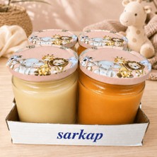 Sarkap Home 4'lü 210 cc Hayvan Desenli Kavanoz Seti