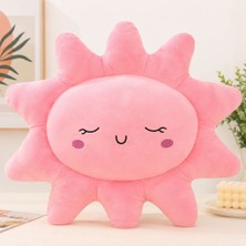 1000 Çeşit Hediye Dünyası Sevimli Pembe Güneş Peluş Yastık – Yumuşak Dekoratif Peluş Oyuncak