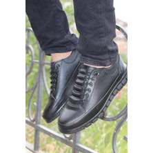 GNC Erkek Bagciksiz Siyah Sneaker Ayakkabi