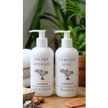 JUNIBELIW 2li Set Beyaz Boş Mika Plastik Şişe Bulaşık Deterjanlık Çamaşır Suyu 2X250ML
