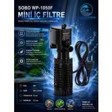 Sobo Akvaryum Mini Iç Filtre 4W 400 Lt/saat -- WP-1050F - Yükseklik 13CM -- Derinlik 7,5 cm - Küçük Akvaryumlar Için Ideal Çözüm