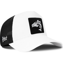 BlackBörk Balık Logolu Beyaz-Siyah Trucker Şapka