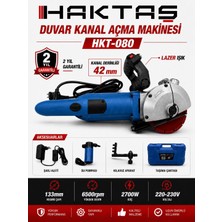 Haktaş Duvar Kanal Açma Makinesi 2700W – 42 mm Kanal Derinliği, 133 mm Disk Çapı, Lazer Işıklı Profesyonel Kanal Açma Makinesi
