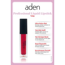 Aden Professional Liquid Lipstick - Profesyonel Likit Ruj 08 Tulip(Kırmızı)