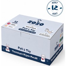 Zozo Cares Pati & Tüy Temizleyici Hijyen Mendili Cep Boy 12'li Paket