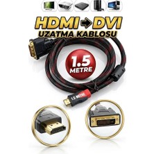 1.5 Metre 1.5mt HDMI To DVI 24+1 Çift Yönlü Full Hd 1080P Çevirici Dönüştürücü Monitör Kablosu