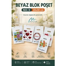 Merpak Ambalaj Beyaz Poşet 100'LÜ No 0 Takviyeli Poşet 20X30 cm El Geçme Baskılı Blok Poşet