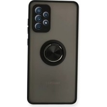 Renas Store Newface Samsung Galaxy A72 Kılıf Montreal Yüzüklü Silikon Kapak - Siyah