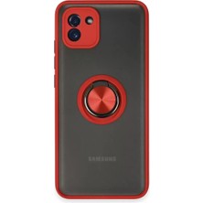 Renas Store Newface Samsung Galaxy A03 Kılıf Montreal Yüzüklü Silikon Kapak - Kırmızı