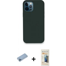 Pileli Store Pilelistore™ iPhone 12 Pro Kılıf Zirve Modern Özel Seri - Siyah 6d Mat Seramik Hayalet Nano Ekran Koruyucu + Shine Kamera Lens Koruma Cam - Mı