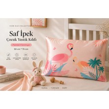 ICON SILK %100 Saf Ipek Çocuk Yastık Kılıfı (Pembe Flamingo)